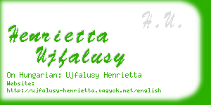 henrietta ujfalusy business card
